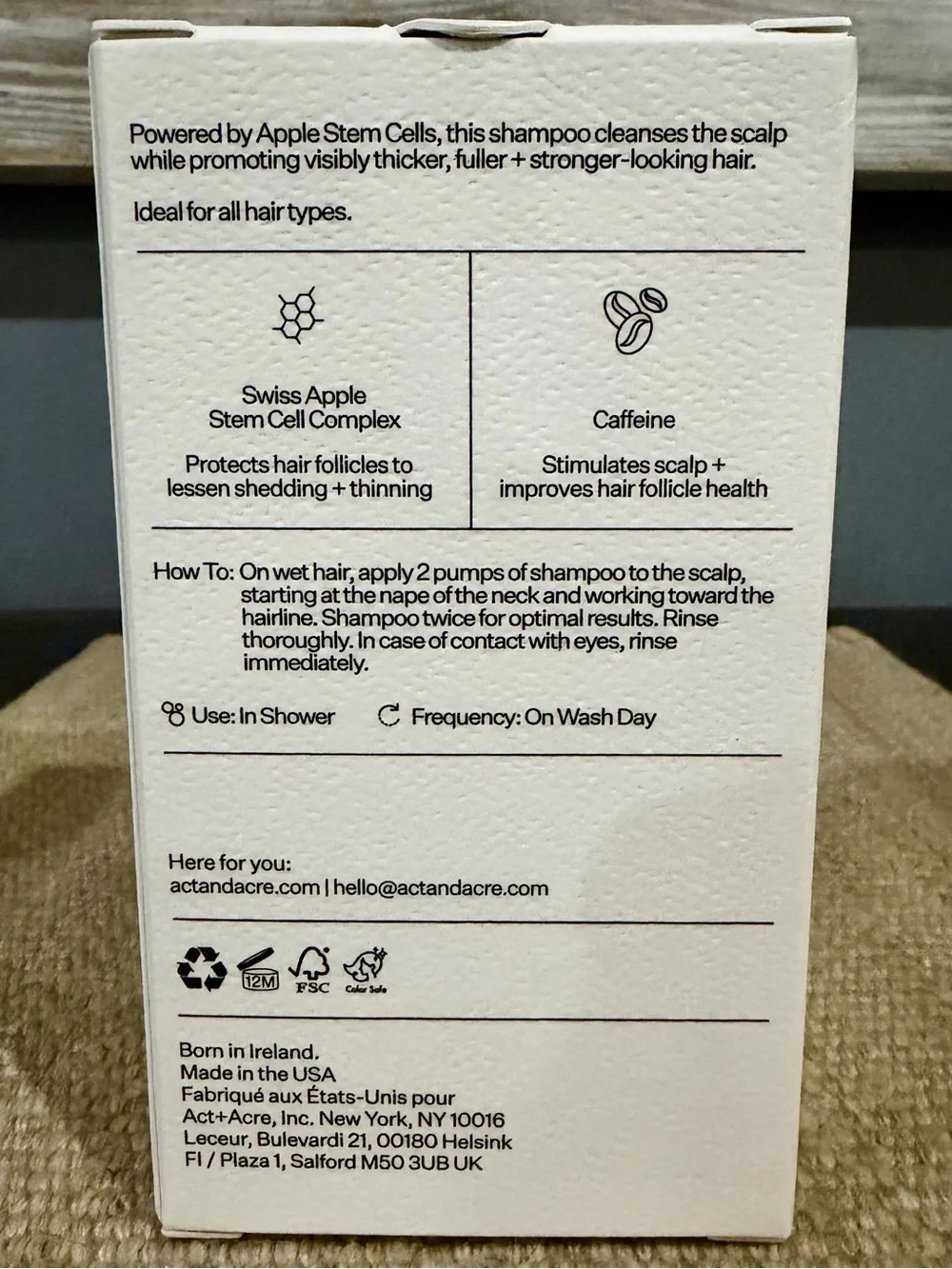 Act + Acre Plant Based Stem Cell Shampoo – 10 fl oz | NEW
